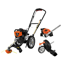 Wheeled String Trimmer with Edger Attachment and Blower Attachment Combo Kit (PWSTM4317EB)